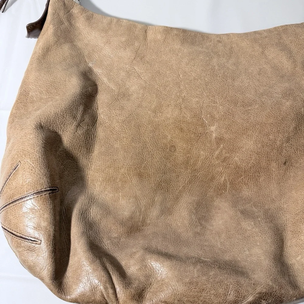 Hobo International Delilah Leather Shoulder Bag Tan Y2k Slouch